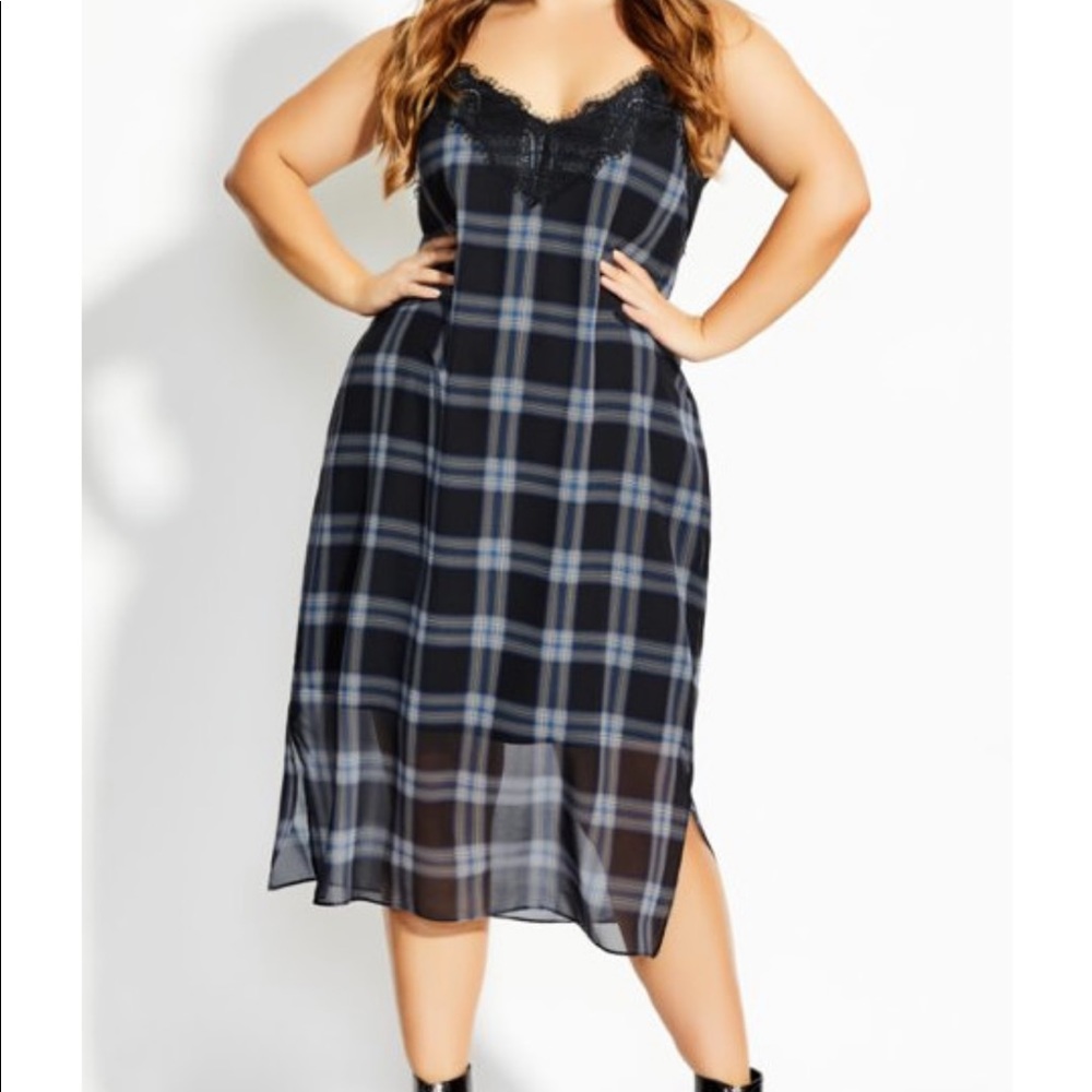 City chic plaid dress